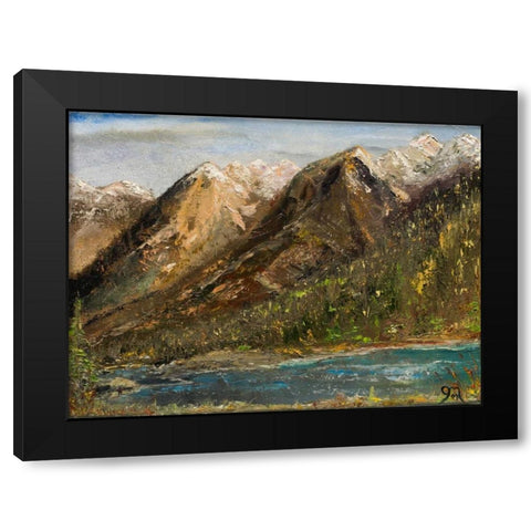 Lake McDonald Black Modern Wood Framed Art Print with Double Matting by Monahan, Jodi