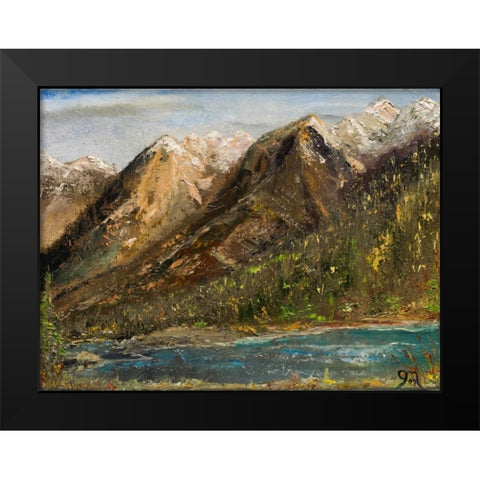 Lake McDonald Black Modern Wood Framed Art Print by Monahan, Jodi