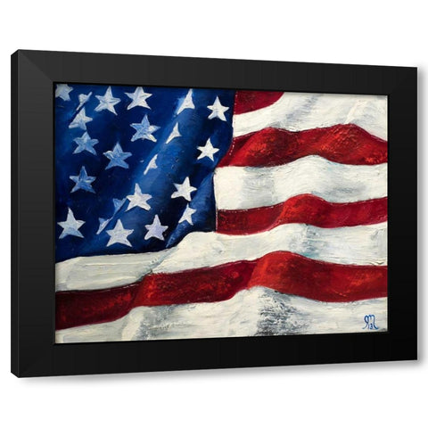 My Flag Black Modern Wood Framed Art Print with Double Matting by Monahan, Jodi