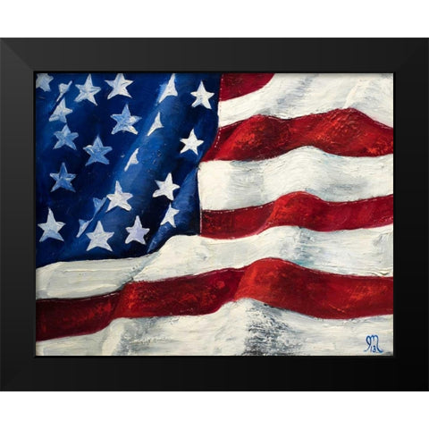 My Flag Black Modern Wood Framed Art Print by Monahan, Jodi