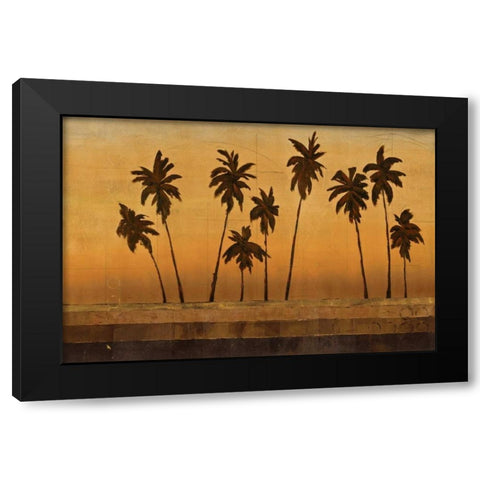 Sunset Palms II Black Modern Wood Framed Art Print by Martin, Cheryl