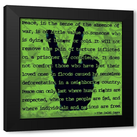 Peace Sign II Black Modern Wood Framed Art Print by Murray, Sylvia