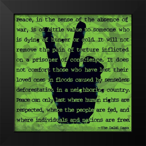 Peace Sign II Black Modern Wood Framed Art Print by Murray, Sylvia