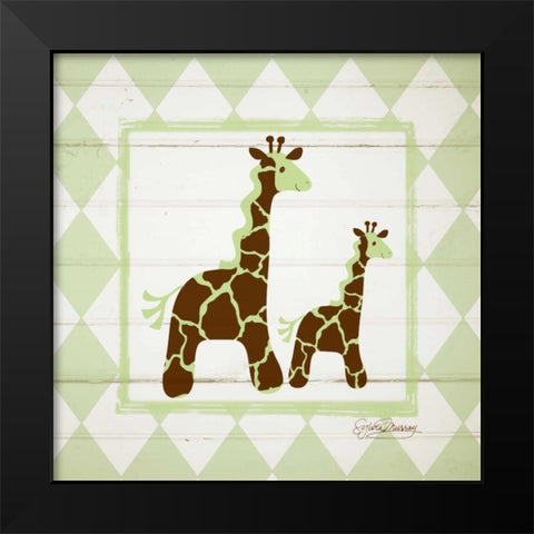 Giraffes Black Modern Wood Framed Art Print by Murray, Sylvia
