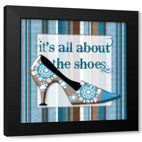Girly Shoe I Black Modern Wood Framed Art Print with Double Matting by Murray, Sylvia
