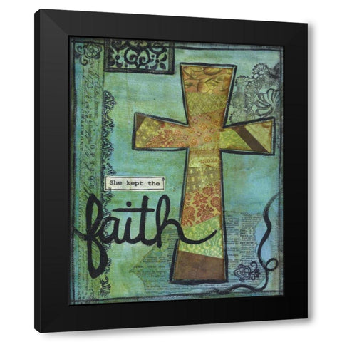 She Kept The Faith Black Modern Wood Framed Art Print by Martin, Monica