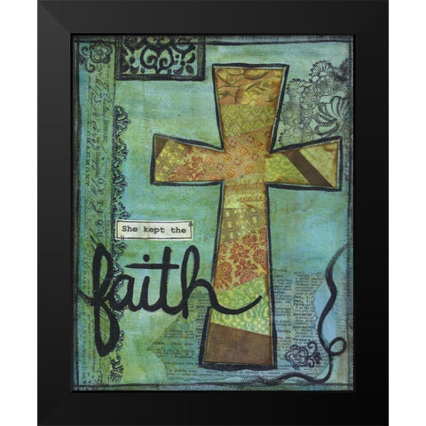 She Kept The Faith Black Modern Wood Framed Art Print by Martin, Monica