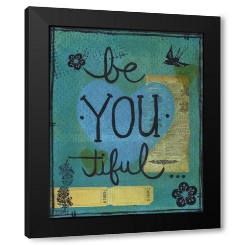 BeYOUtiful Black Modern Wood Framed Art Print by Martin, Monica