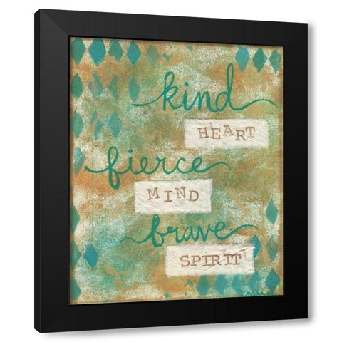 Kind Heart Black Modern Wood Framed Art Print by Martin, Monica
