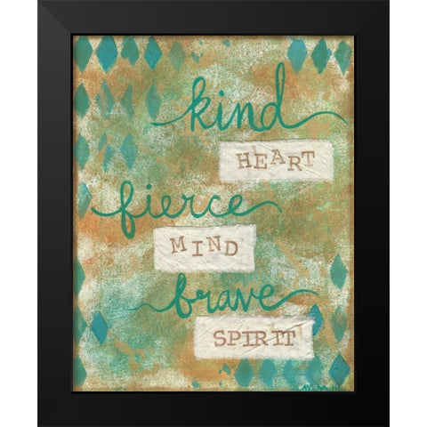Kind Heart Black Modern Wood Framed Art Print by Martin, Monica