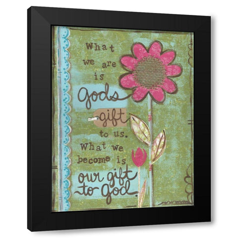 Gods Gift Black Modern Wood Framed Art Print with Double Matting by Martin, Monica