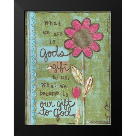 Gods Gift Black Modern Wood Framed Art Print by Martin, Monica