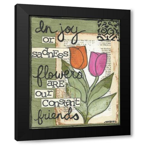 In Joy Or Sadness Black Modern Wood Framed Art Print by Martin, Monica