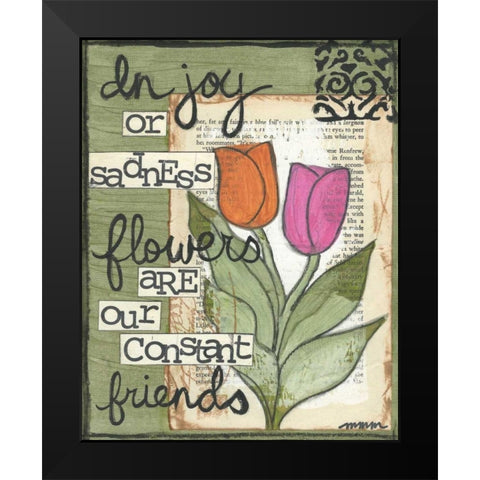 In Joy Or Sadness Black Modern Wood Framed Art Print by Martin, Monica
