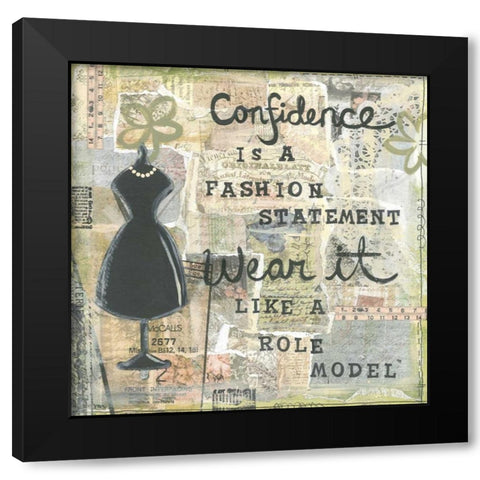 Confidence Black Modern Wood Framed Art Print by Martin, Monica
