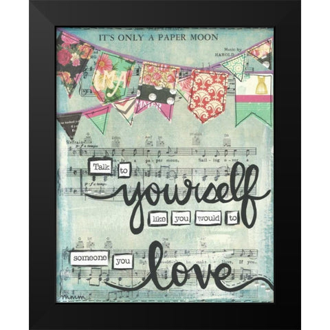 Talk To Yourself Black Modern Wood Framed Art Print by Martin, Monica