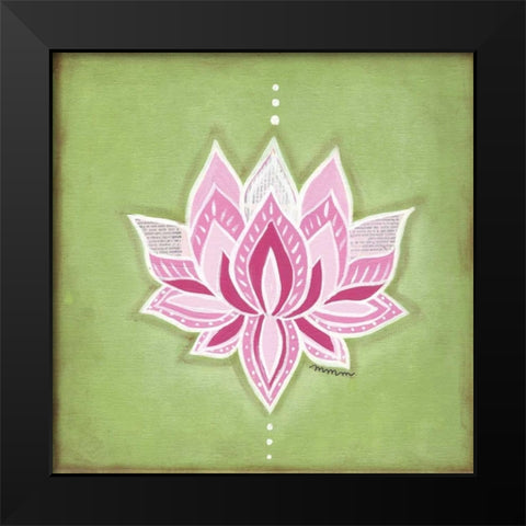 Lotus Flower Black Modern Wood Framed Art Print by Martin, Monica
