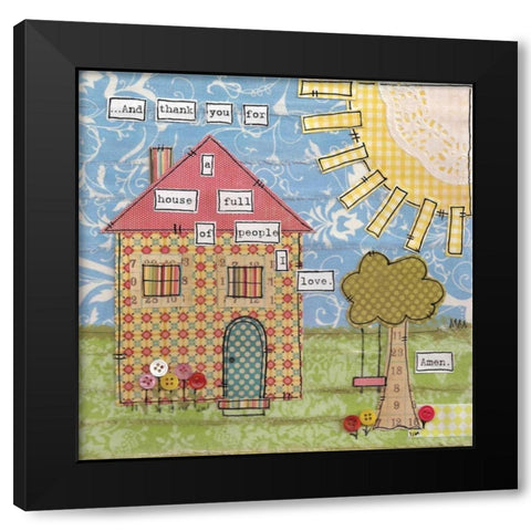 Family Home Love Black Modern Wood Framed Art Print by Martin, Monica