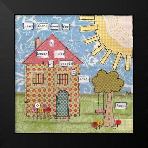 Family Home Love Black Modern Wood Framed Art Print by Martin, Monica