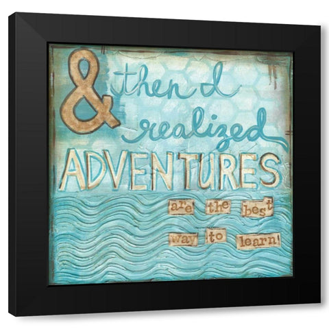 Adventures Black Modern Wood Framed Art Print by Martin, Monica