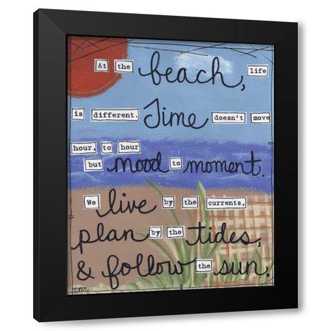 At The Beach Black Modern Wood Framed Art Print with Double Matting by Martin, Monica