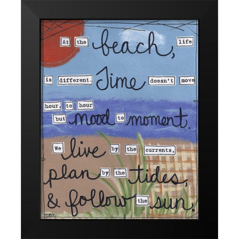 At The Beach Black Modern Wood Framed Art Print by Martin, Monica