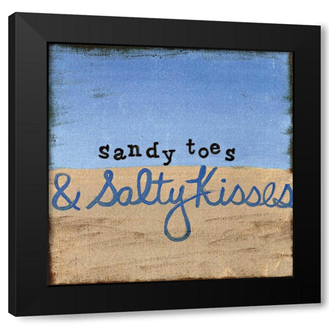 Sandy Toes Black Modern Wood Framed Art Print by Martin, Monica