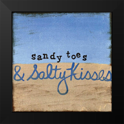 Sandy Toes Black Modern Wood Framed Art Print by Martin, Monica