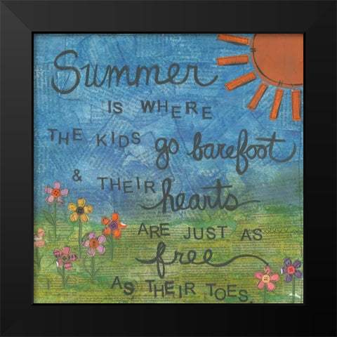 Summer Black Modern Wood Framed Art Print by Martin, Monica
