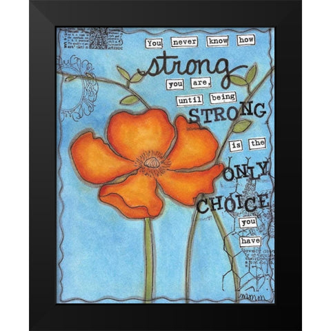 Strong Black Modern Wood Framed Art Print by Martin, Monica