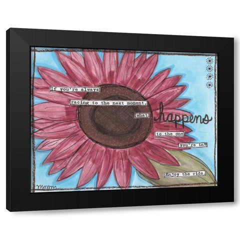 What Happens Black Modern Wood Framed Art Print by Martin, Monica