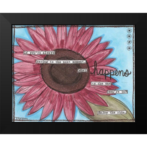 What Happens Black Modern Wood Framed Art Print by Martin, Monica