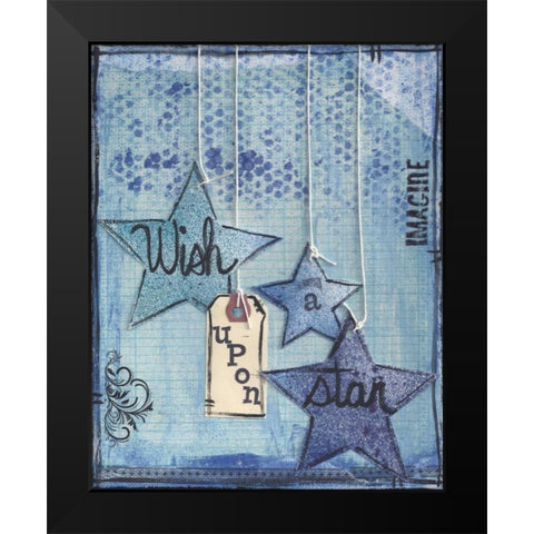 Wish Upon A Star Black Modern Wood Framed Art Print by Martin, Monica