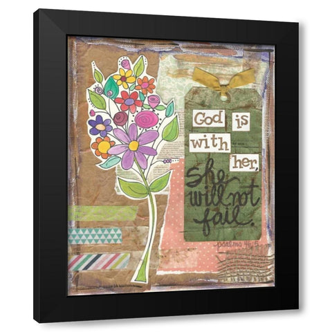 God Is With Her Black Modern Wood Framed Art Print with Double Matting by Martin, Monica