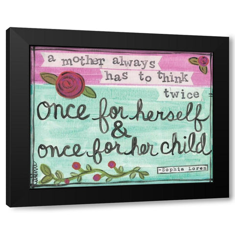 A Mother Black Modern Wood Framed Art Print with Double Matting by Martin, Monica