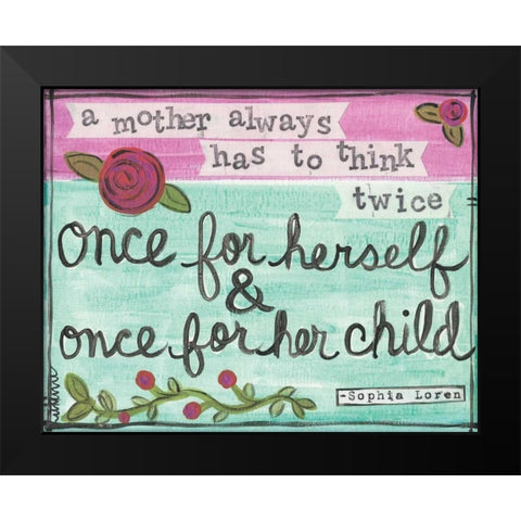 A Mother Black Modern Wood Framed Art Print by Martin, Monica