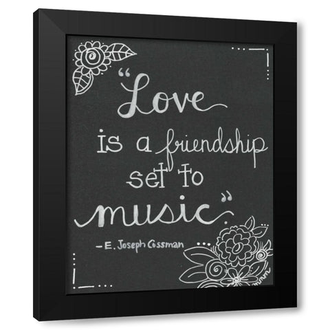 Love I Black Modern Wood Framed Art Print with Double Matting by Martin, Monica