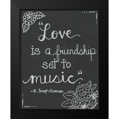 Love I Black Modern Wood Framed Art Print by Martin, Monica