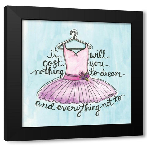 Ballerina Black Modern Wood Framed Art Print by Martin, Monica