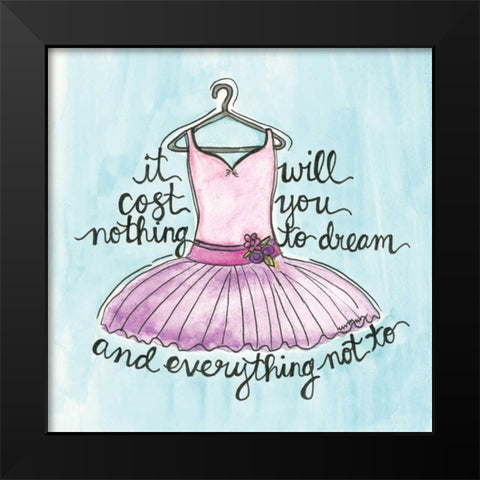 Ballerina Black Modern Wood Framed Art Print by Martin, Monica