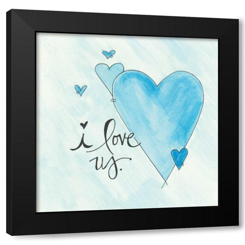 I Love Us Black Modern Wood Framed Art Print by Martin, Monica