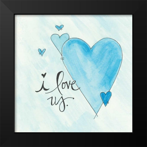 I Love Us Black Modern Wood Framed Art Print by Martin, Monica