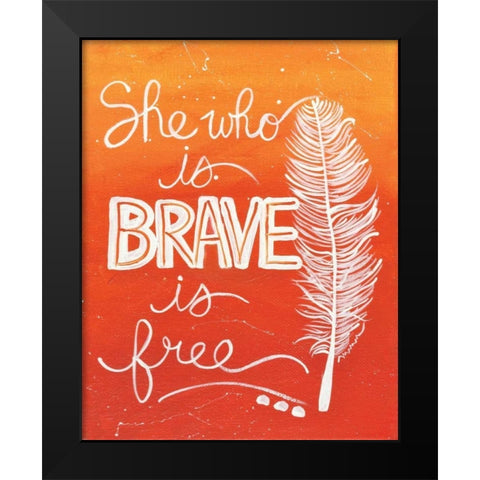 Brave Black Modern Wood Framed Art Print by Martin, Monica