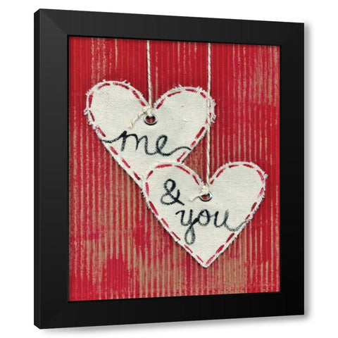 Me and You Black Modern Wood Framed Art Print by Martin, Monica