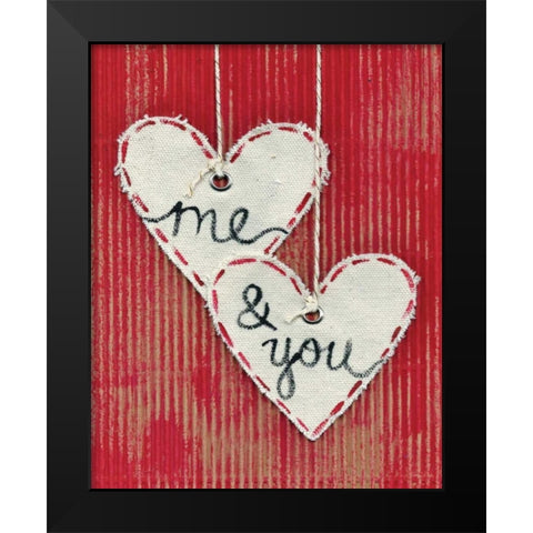 Me and You Black Modern Wood Framed Art Print by Martin, Monica