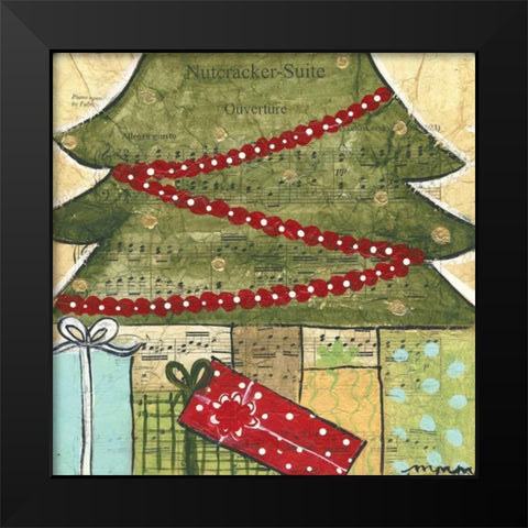 Presents Black Modern Wood Framed Art Print by Martin, Monica