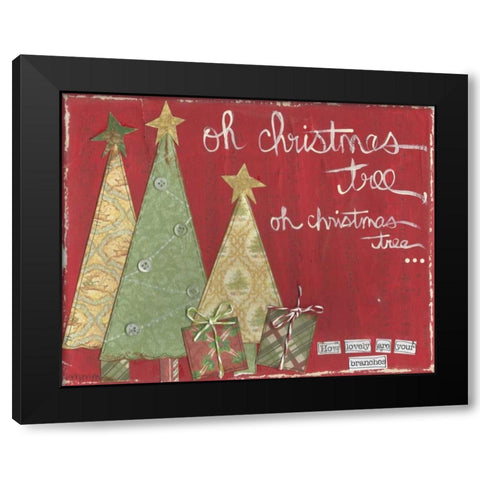 Oh Christmas Tree Black Modern Wood Framed Art Print by Martin, Monica