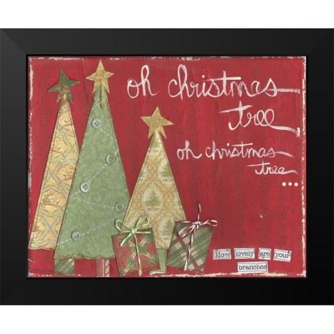 Oh Christmas Tree Black Modern Wood Framed Art Print by Martin, Monica