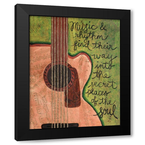 Music and Rhythm Black Modern Wood Framed Art Print with Double Matting by Martin, Monica