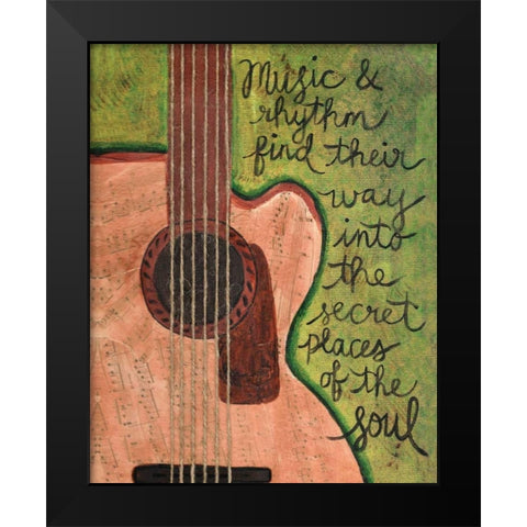 Music and Rhythm Black Modern Wood Framed Art Print by Martin, Monica